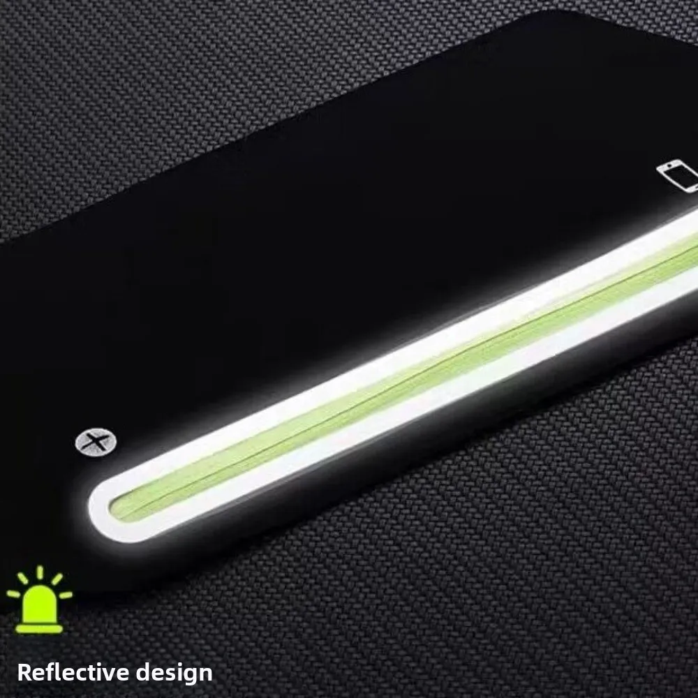 7.5インチ以下のスマホ対応 スリム薄型ウエストバッグ 防水クロスボディチェストパックバッグ 多機能ナイロンファニーパック ジム用