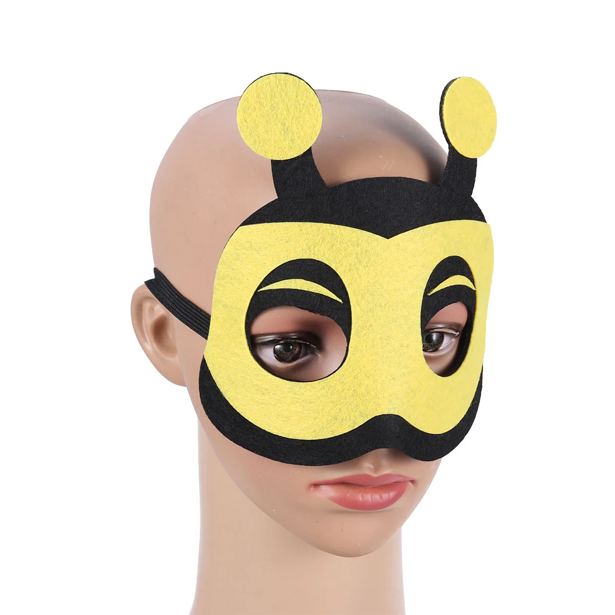 Cartoon Animal Masks Half-face Eye Masks Cosplay Costume Supplies Party Favors for Kids Boys Girls (Bee)