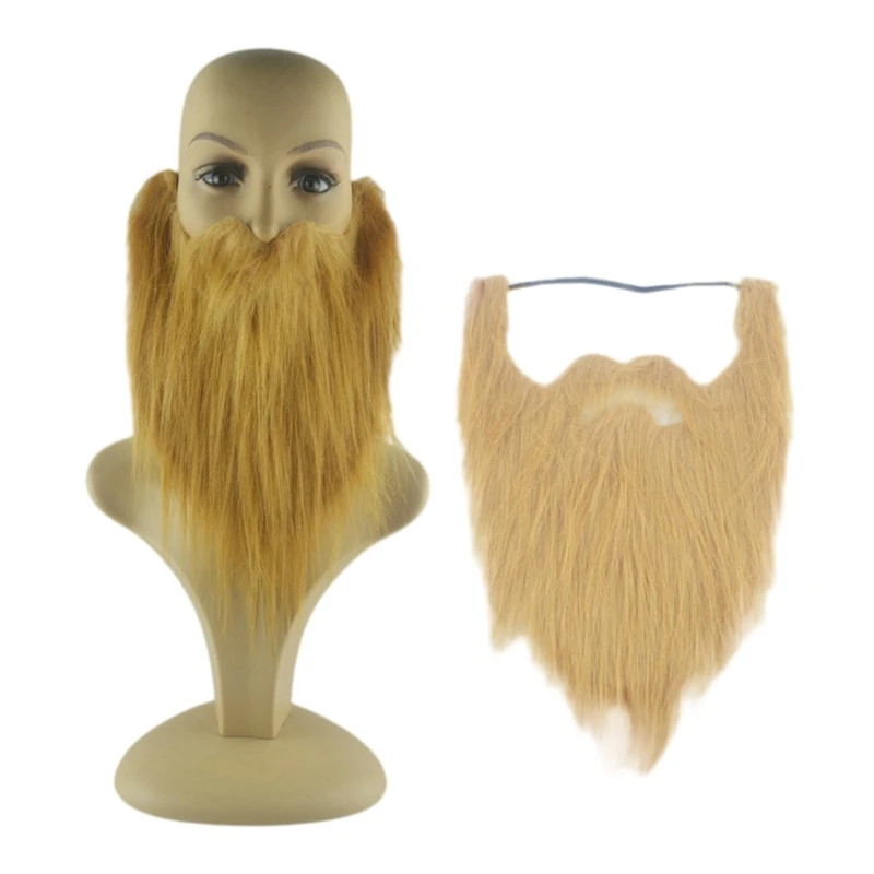 Barba falsa para fiesta Halloween,Barba bigote falsa divertida para suministros cosplay,Velo falso realista para