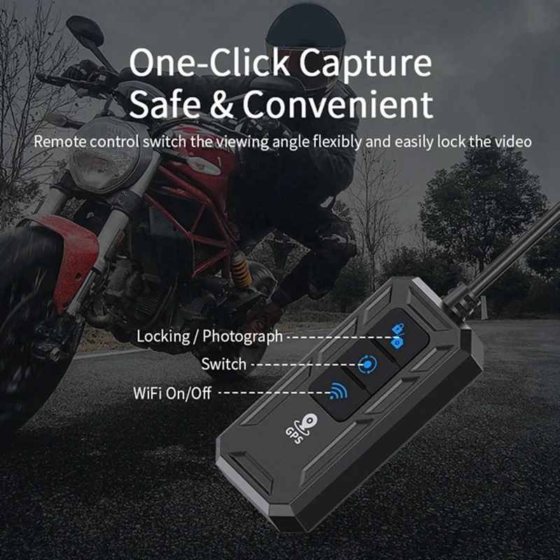 V9 Motorcycle Dashcam Wifi 1080P Front Rear Camera Waterproof Motorcycle Video Recorder Camera With Parking Monitor Durable A