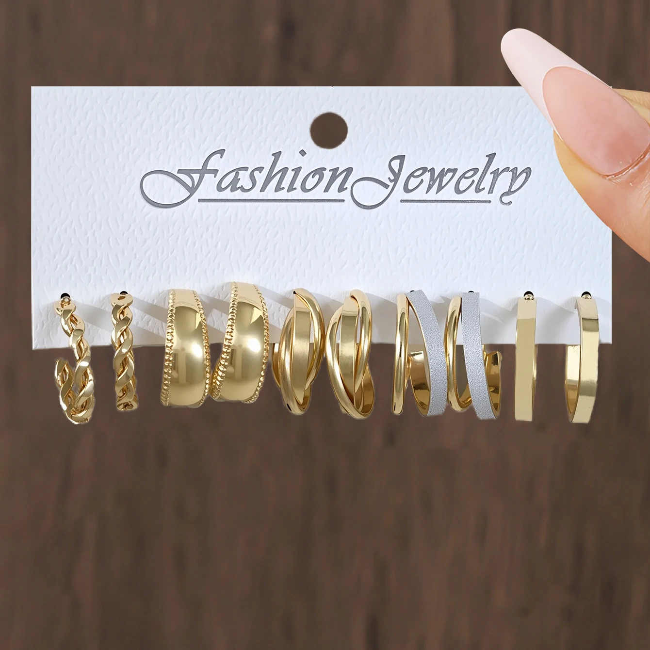 مجموعة أقراط هندسية مربعة الشكل من الاتحاد الأوروبي والولايات المتحدة الأكثر مبيعًا عبر الحدود - أقراط دائرية راقية للنساء #3