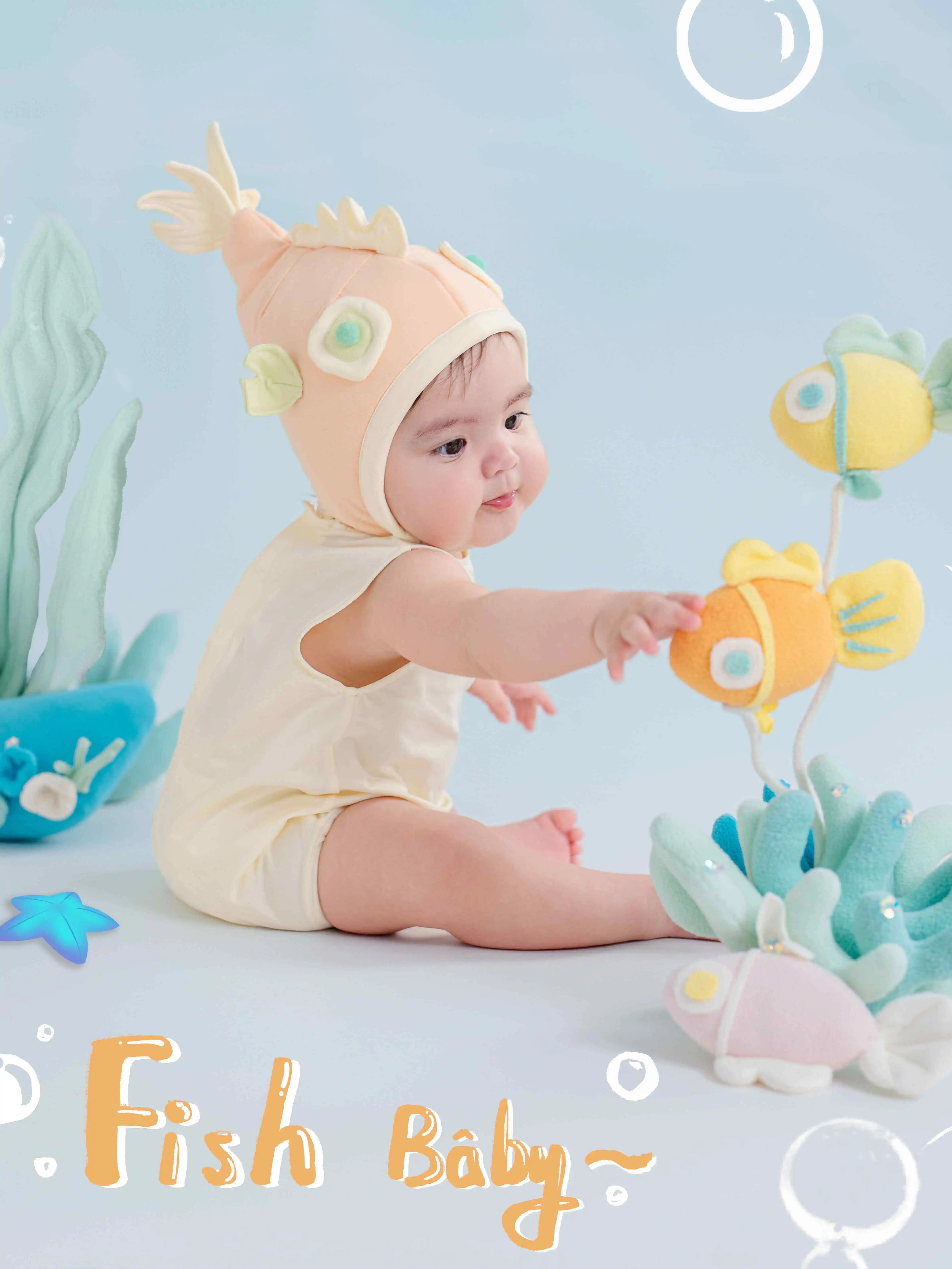 Childrens photography clothing props ocean themed babys hundred day photo one year old photo clothes enxoval de bebê  블라우스