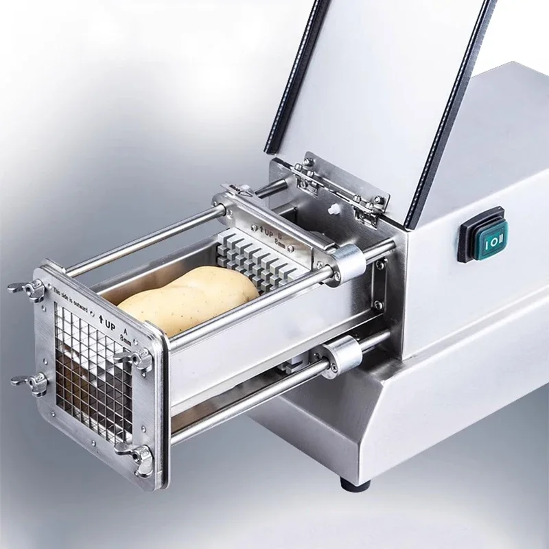 آلة قطع رقائق البطاطس 8 مللي متر/10 مللي متر/12 مللي متر قطاعة الخضراوات شريط بطاطس كهربائي صنع أداة لخيار الجزرة