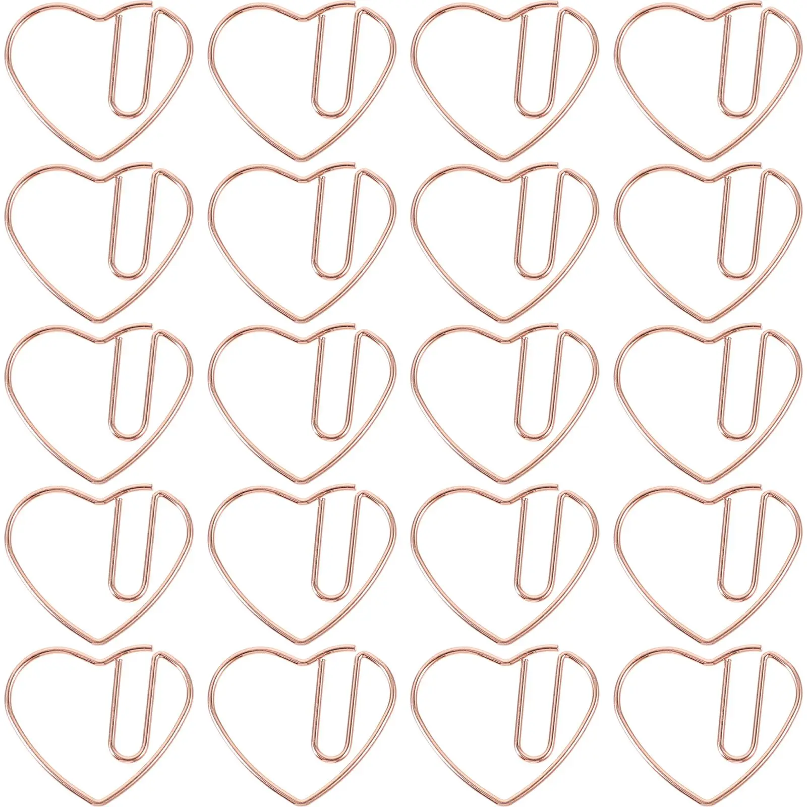 

50 Pcs Love Heart Paper Clip Shape Paperclips Bookmarks Decorative Metal The Office Gifts
