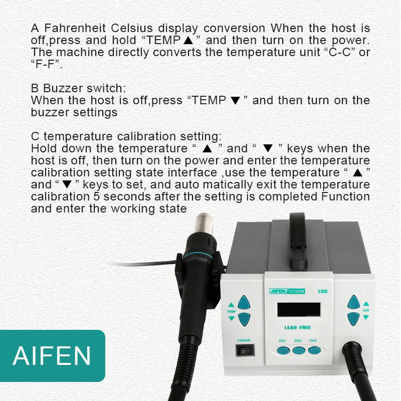 AIFEN–Station de soudage intelligente 861DW, outil de soudage à Air chaud sans plomb pour la réparation des PCB BGA mères+7buses