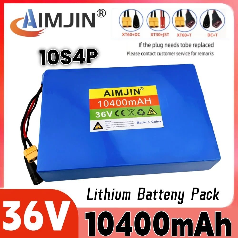 

36V Battery 10400mAh 18650 10S4P battery pack 36V 10.4Ah Scooter Battery with BMS+charger
