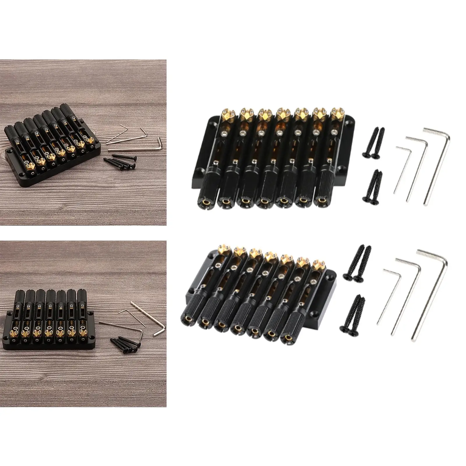 Headless Electric Guitar Bridge Fixed Tailpiece with Screws Easy Install Music Guitar Accessories for Electric Guitar