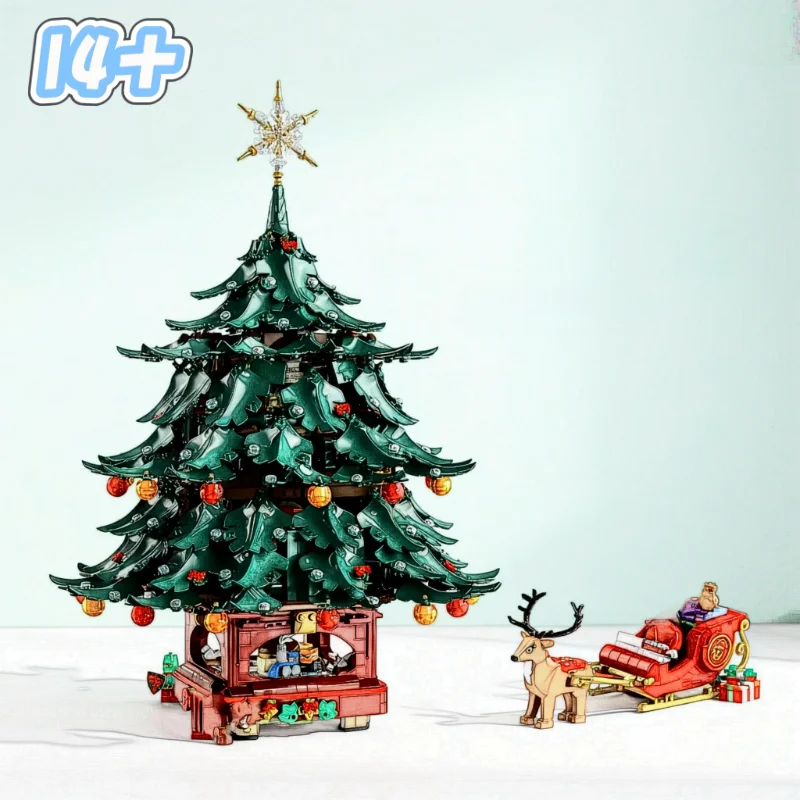 2026 New IN STOCK Xmas Home Decoration Christmas Tree Building Blocks Set Ornament Toys For Kids Adults Christmas Birthday Gift
