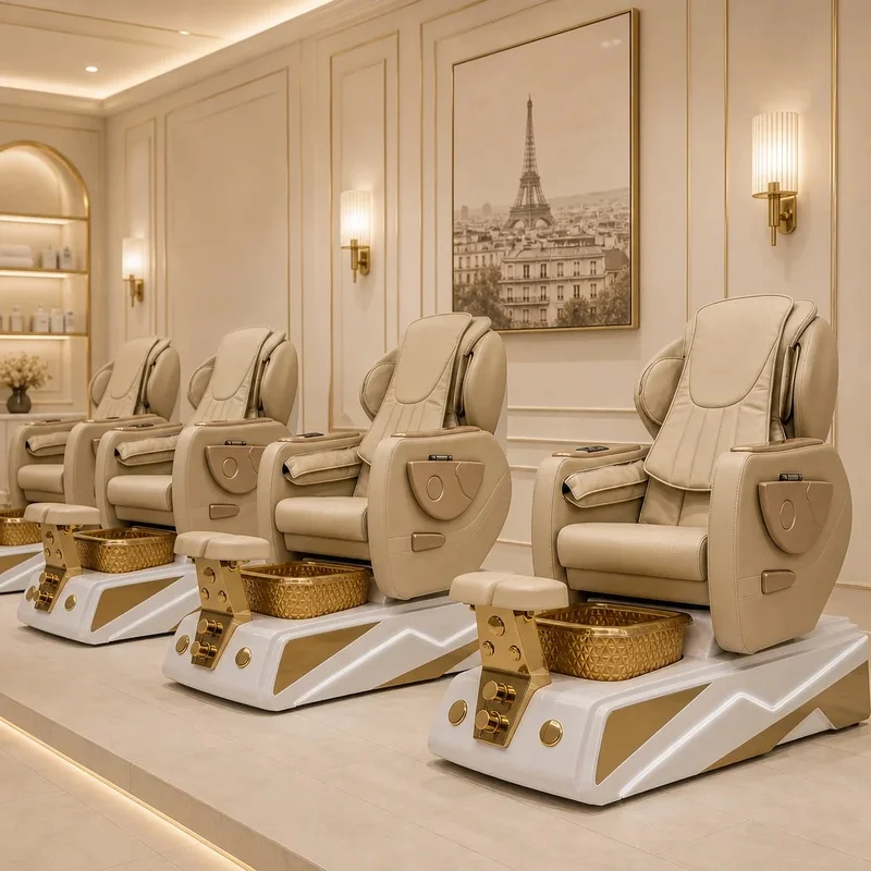 Modern Diamond Pattern Foot Tub Stable Integral Frame Spa Pedicure Chairs Luxury for Boutique High-end Spa Parlors