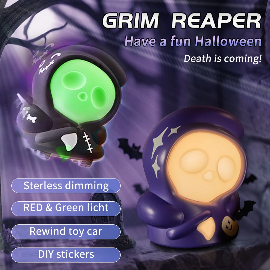 

Хэллоуин призрак ночник перезаряжаемый трехцветный регулируемый креативный орнамент игрушка детский подарок праздничная вечеринка украшение стола