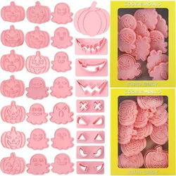 Halloween Cookie Cutters Set Pumpkin Ghost Skull Biscuit Mold 3D Pressing Biscuits Mould Cake Decorating Kids Baking Tools