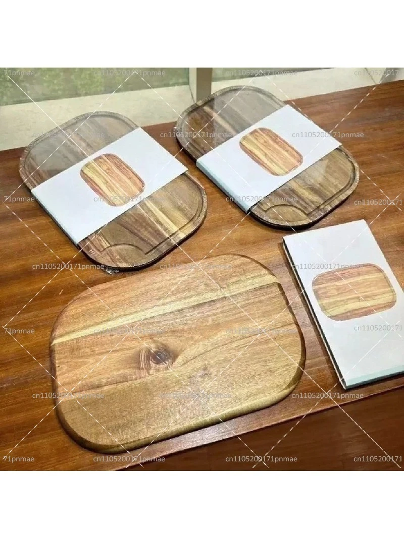 Solid Wood Cutting Board 42x28cm Thickened Chopping Board for Kitchen, Unfinished No Paint No Wax