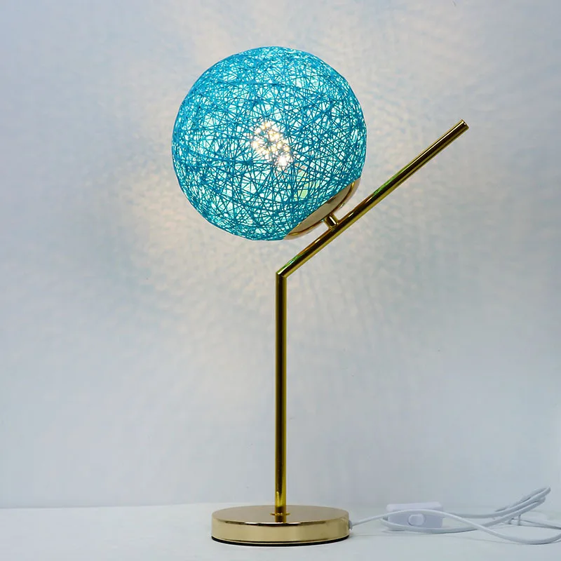 Minimalist Modern Bedroom Romantic Instagram Touch Desk Lamp With Dimmable Rattan Ball Creative Internet Celebrity Night Light