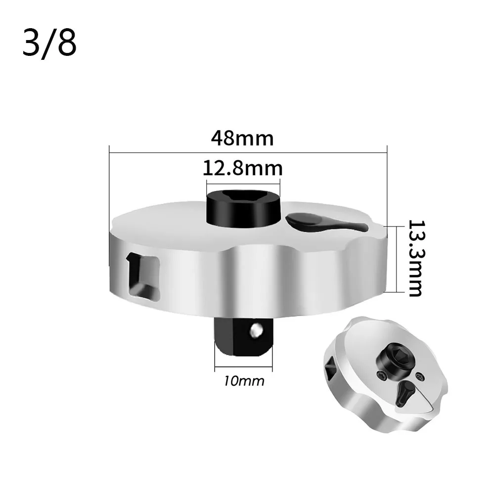 Mini chave de catraca 2 em 1 com cabeça dupla para fixação e afrouxamento perfeita para soquetes de unidade de 1/4 polegadas ou 1/2 polegadas ou 3/8 polegadas