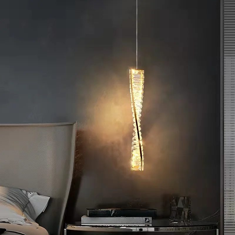 

Contemporary Luxury K9 Crystal Pendant Light Post-modern Gold Luxury Living Room Bedroom Beside LED Chandeliers