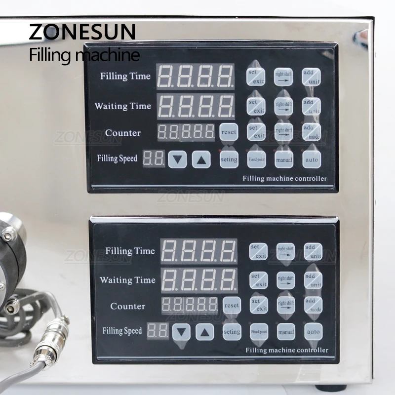 ZONESUN ZS-YG2 pompa magnetica elettrica 2 teste riempitrice di liquidi per bottiglie di olio essenziale per bibite analcoliche