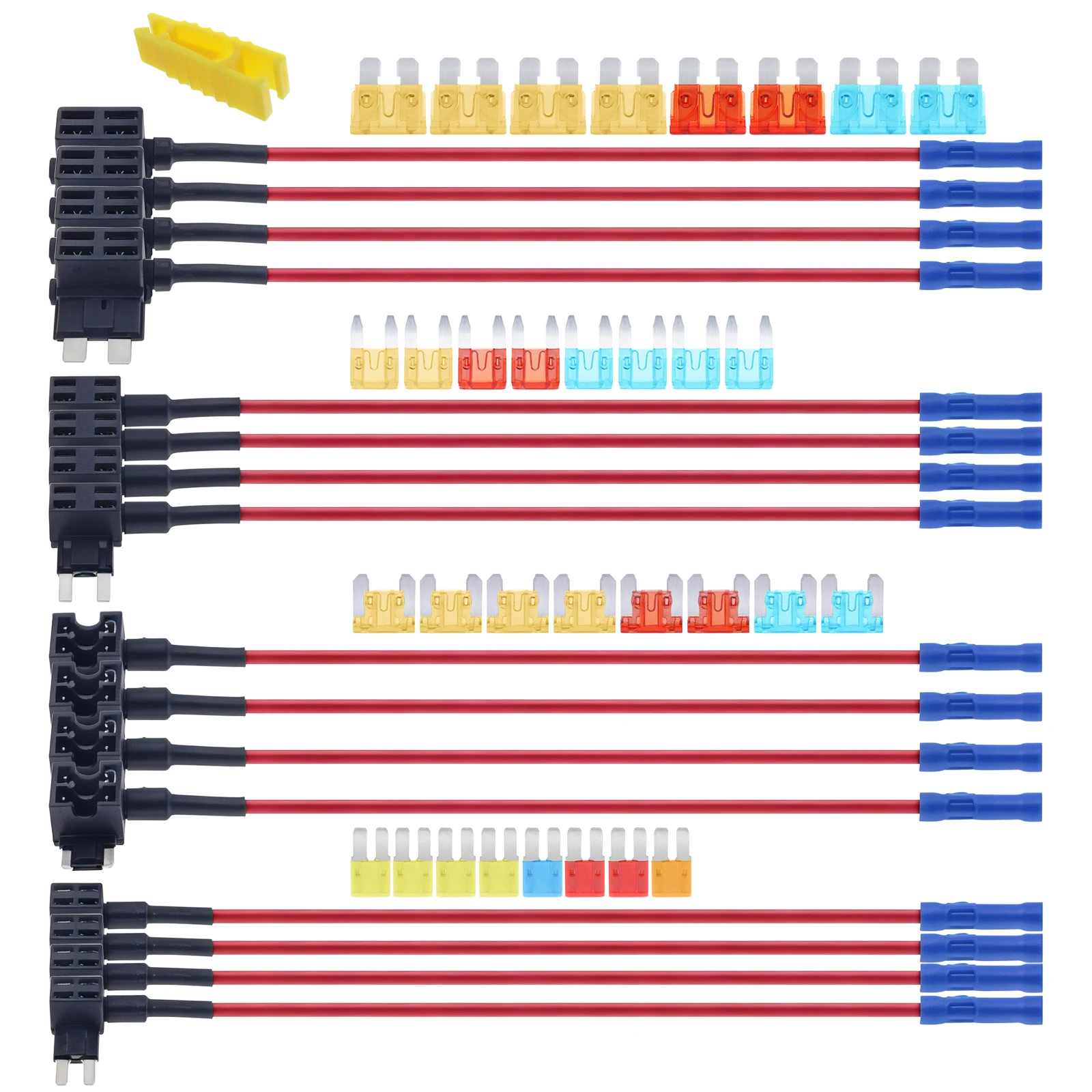 16PCS 12V Fuse Taps Low Profile Mini Micro2 Fuse Holder Automotive Car Add a Circuit Fuses Kit ATO ATC ATM APM Fuses Adapter