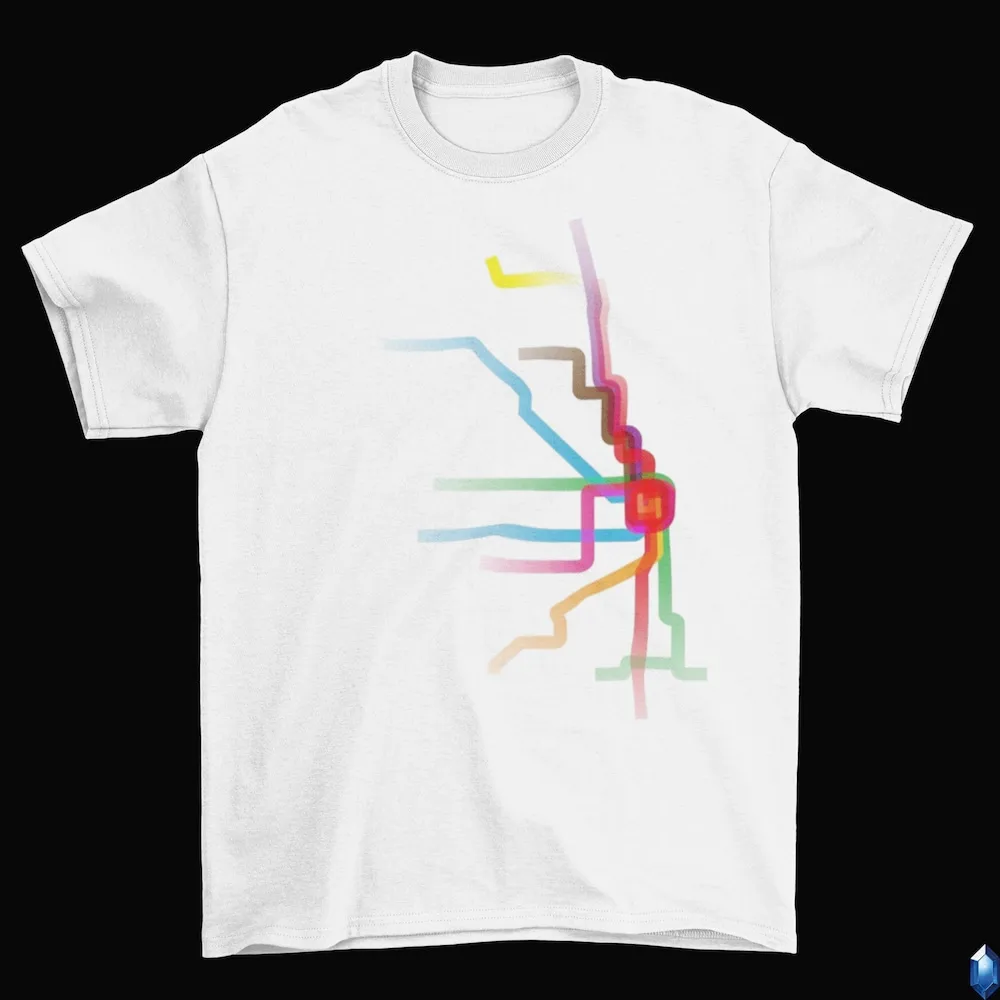 Chicago Transit Map T Shirt Cotton Adult Train Lines Public 2022