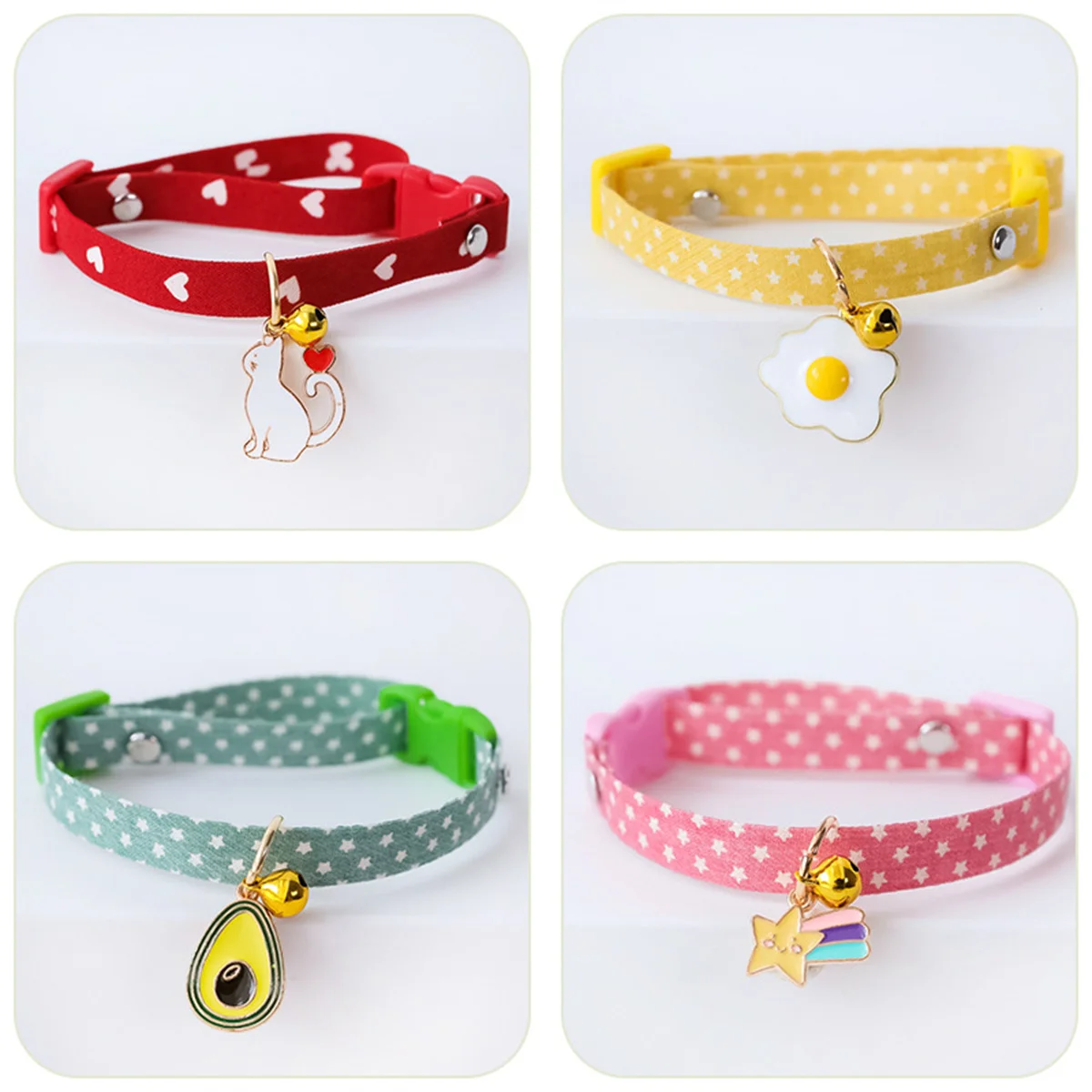 1PC Beauty Pet Cat Collar With Bell Pendant Adjustable Safety Dog Cat Necklace Personalized Kitten Collar Small Dog Accessory