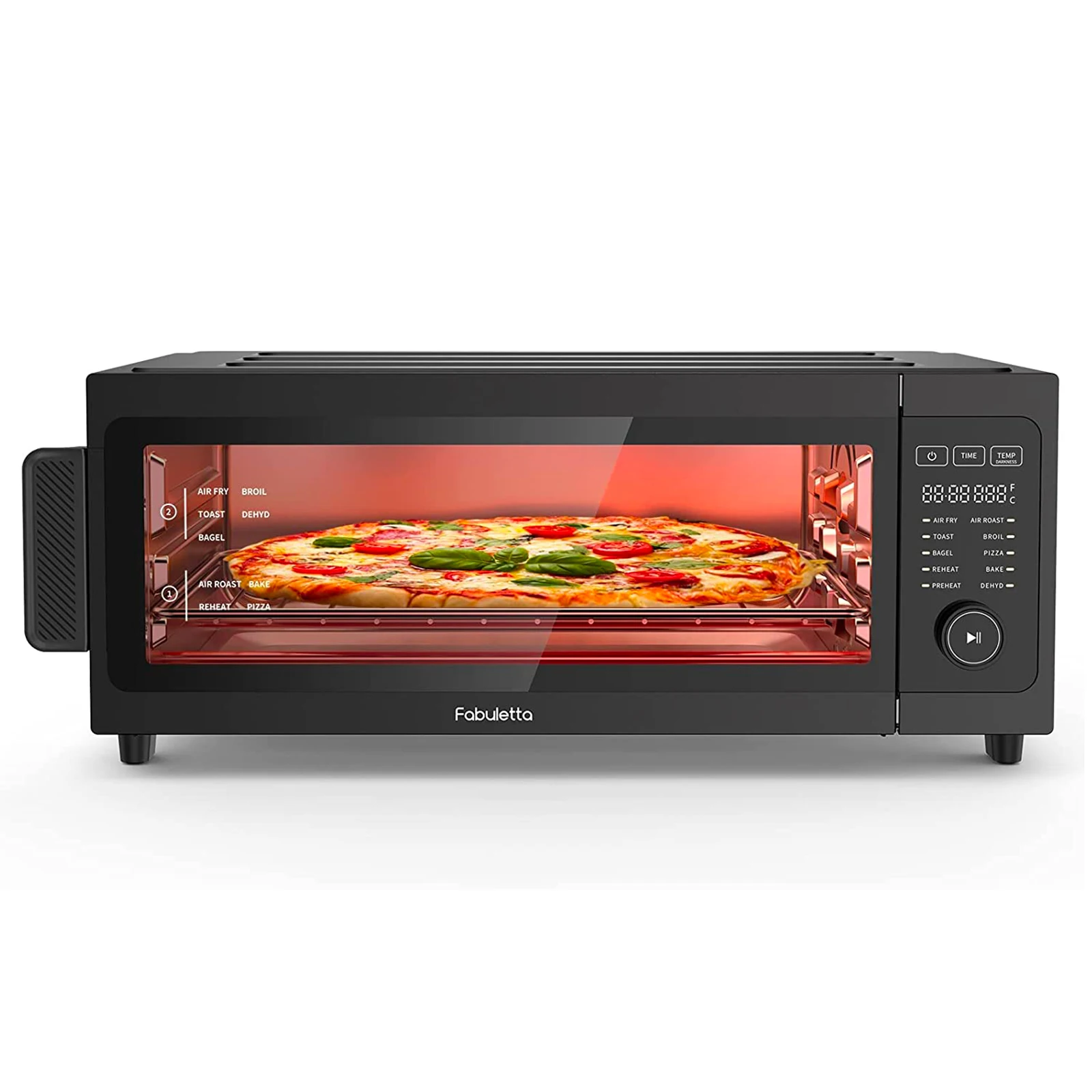 1800W Air Fryer Toaster Oven, Fabuletta 10-in-1 Countertop Convection Air Fryer Oven,Flip Up & Away Capability for Storage Space