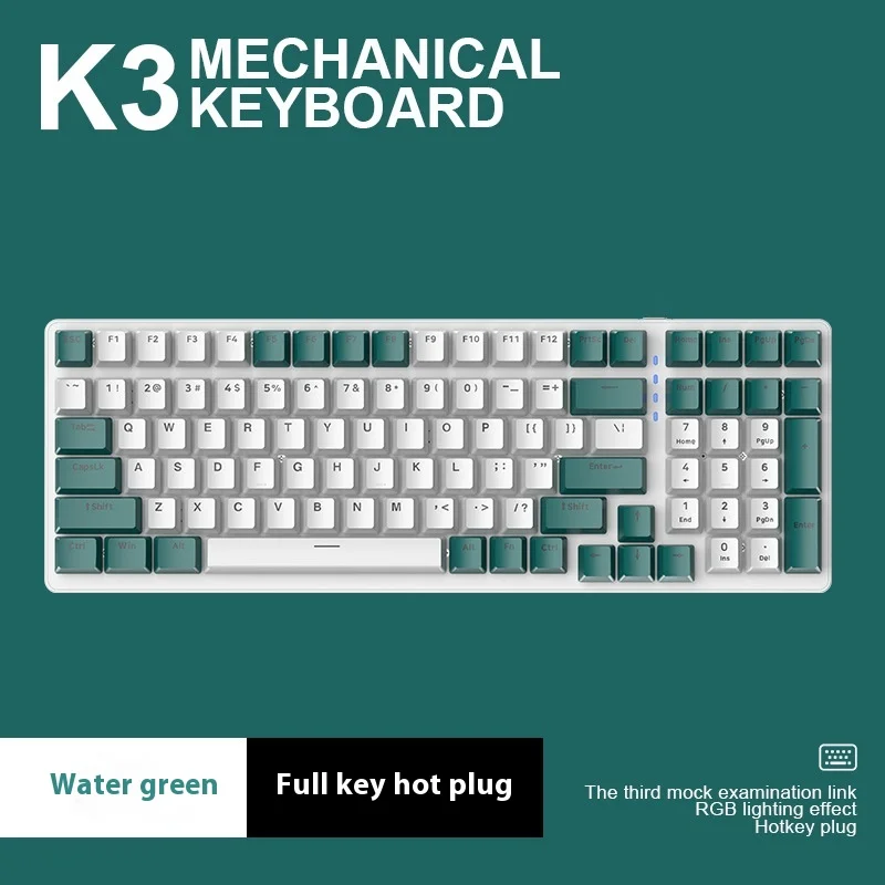 Free Wolf K3 Wireless Bluetooth Dual-Mode Mechanical Feel Keyboard Pbt Ball Hat With Display Game Office Waterproof Keyboard