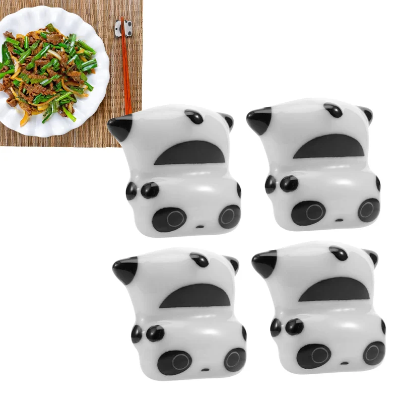 

Подставка для еды в виде панды, креативное керамическое украшение для вилки, подходит для палочек, ложек, вилок и другой посуды