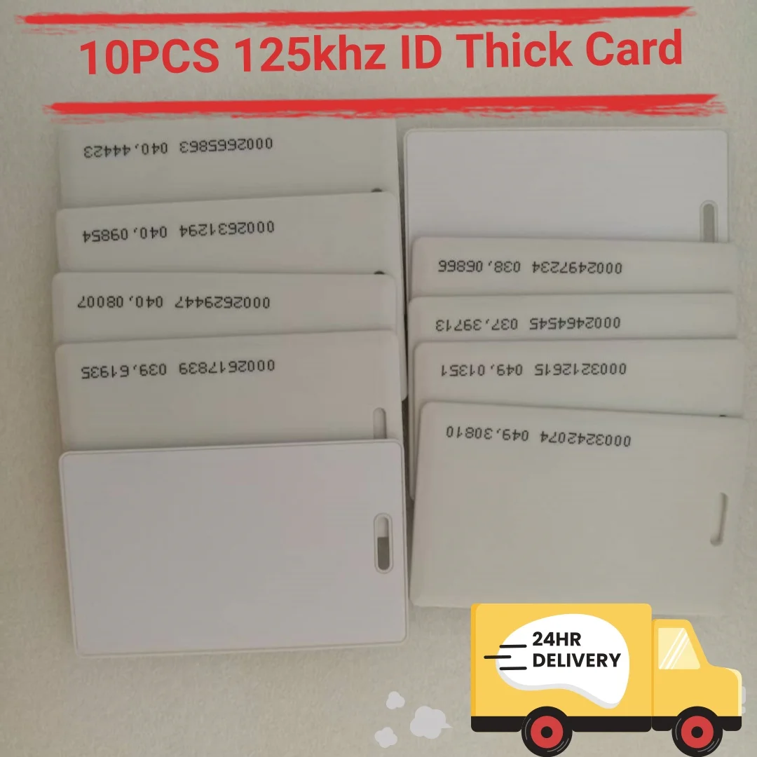 

10X High-Quality PVC 125KHZ TK4100/EM4100 RFID Card - 18-Digit ID, 1.8mm Thick for Access Control & Attendance Systems,Read Only