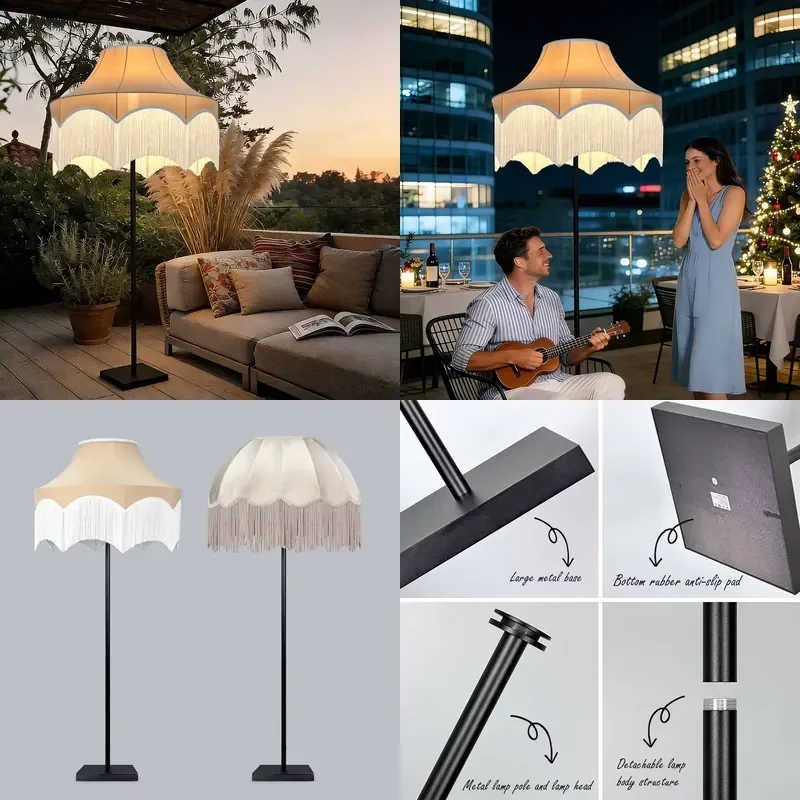 for Tassel Floor Lamp Rechargeable Wedding Table Lamp Adjustable High Foot Light Source Waterproof IP54 Hotel