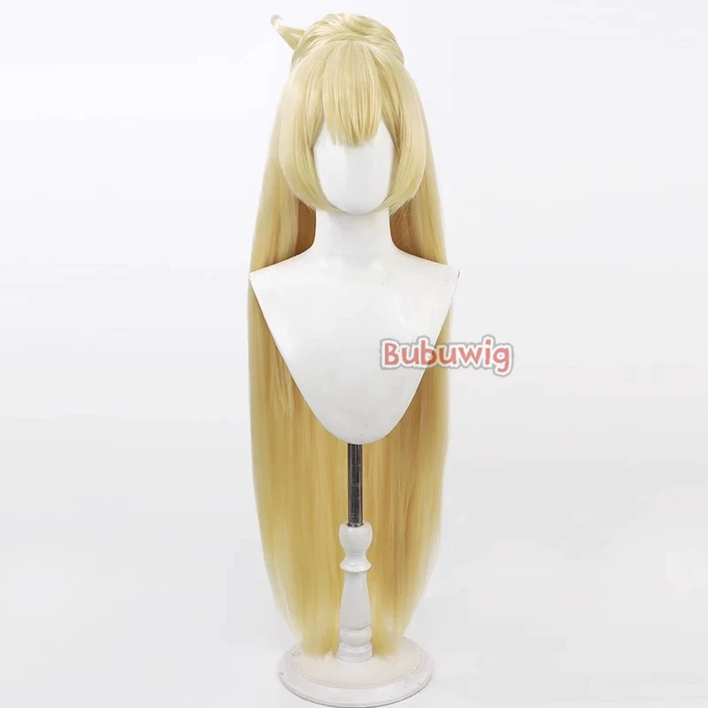 Bubuwig Synthetic Hair Shiratori Hime Cosplay Wigs With Buns Aikatsu Stars! Shiratori Hime 100cm Long Blonde Wigs Heat Resistant