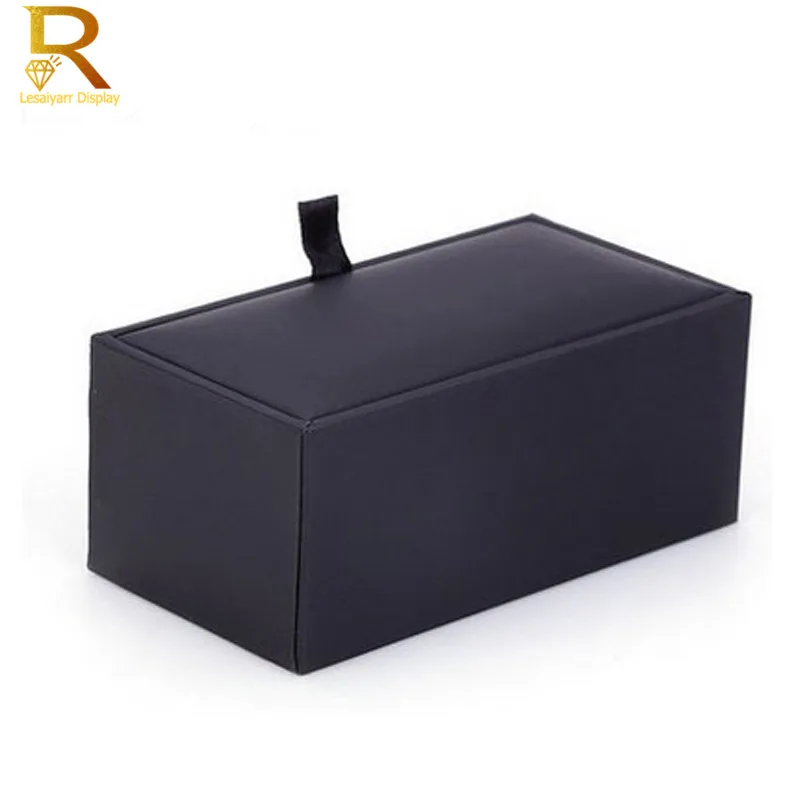 Gemelli di spedizione gratuiti Custodia per manager di archiviazione di gioielli neri Gemelli Display Box Holder Confezione regalo di moda classica Abbigliamento da uomo