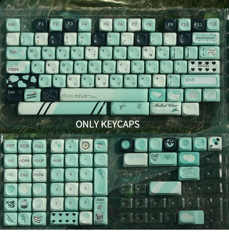 

Колпачки для клавиш Fantasy Summer Theme, колпачки для клавиш MOA Profile PBT с сублимационной печатью, совместимые с GMK67, 87