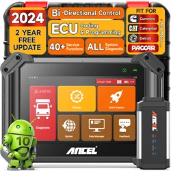 ANCEL V6 HD Diesel Heavy Duty Truck Diagnostic Scanner DPF Regen ECU Coding Programming Kit BI-Directional OBD2 Truck Scanner