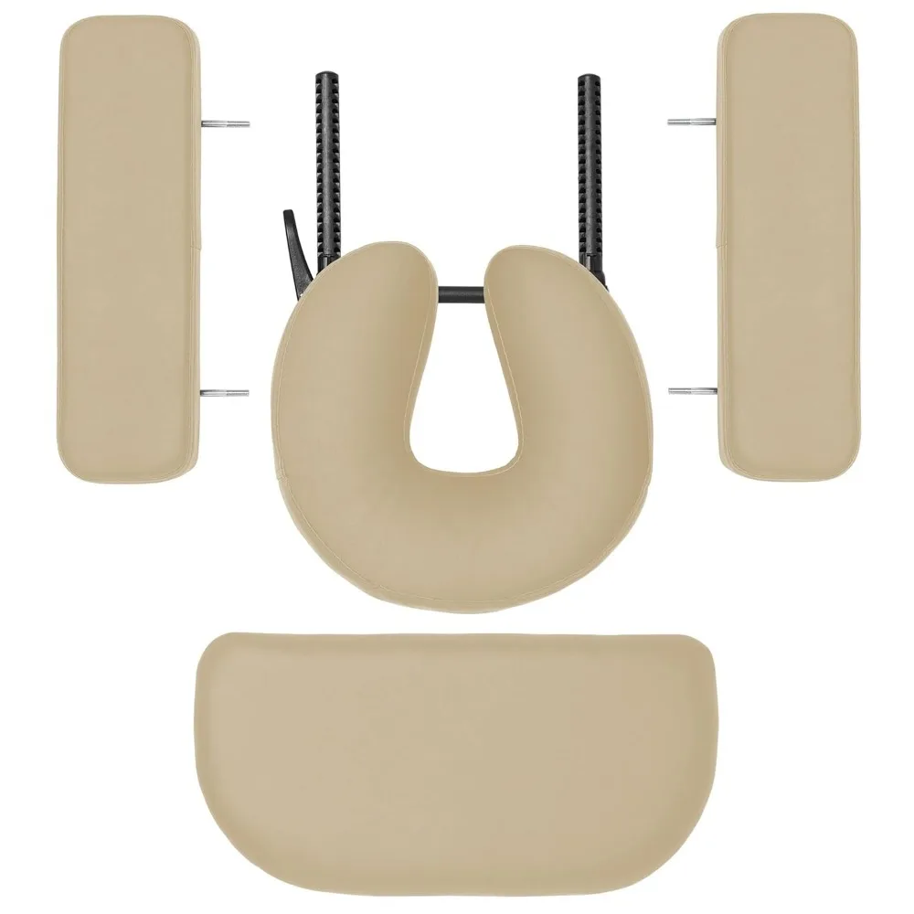 Saloniture Professional Memory Foam Folding Massage Table - Portable with Carrying Case, Cream