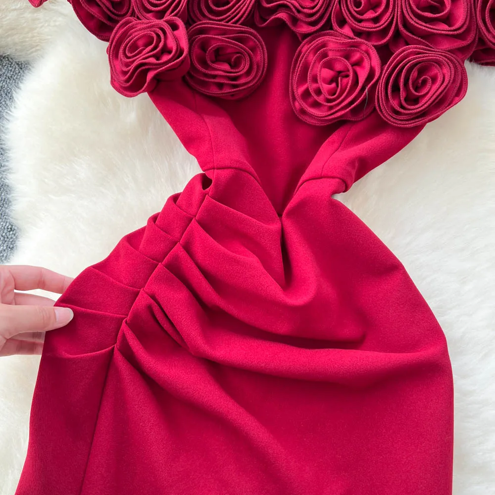 Chic Elegant vintage floral sleeveless split Vacation Party Women Summer Vestidos ceremony dresses