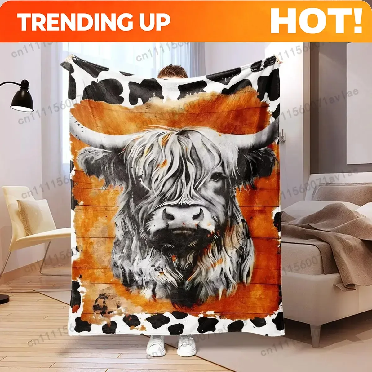 Customize Customize Yak Print Cozy Blanket, Soft Comfortable Warm Napping Throw, Sleeping Bedding Supplies for Home Office Trave