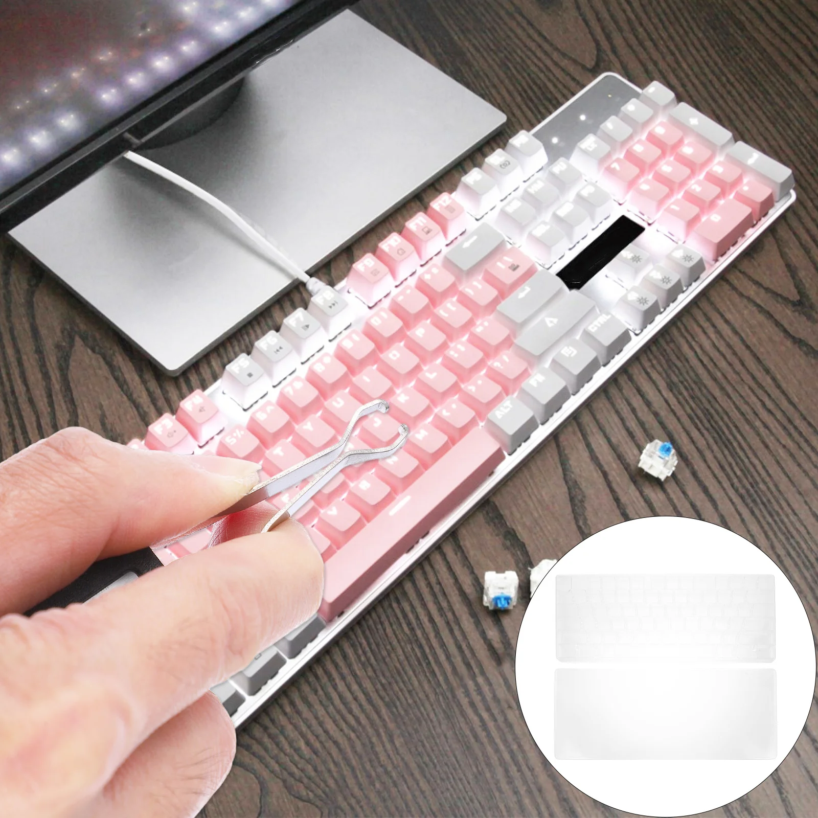 

1Set Keyboard Caps Organizer 3-Layer Plastic Kraft Paper Storage Box Portable Keycaps Holder Organizer Case Plastic Storage Box