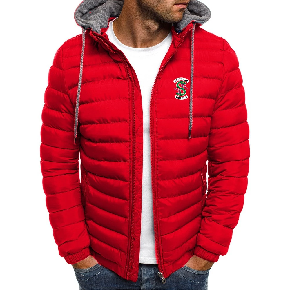 2024 Men Printing New Riverdale Comfortable Casual Fashion Patchwork Seven-color Cotton-padded Jacket Hooded Tops