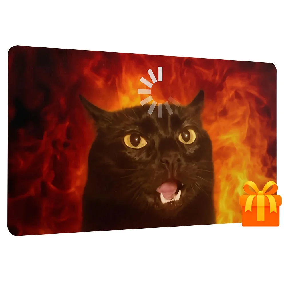 Stupid Black Cat Magic card playmat with zone  Mtg Playmat Non-Slip Durable Stitched Edge 35X60CM Desk mat tapete magic mtg