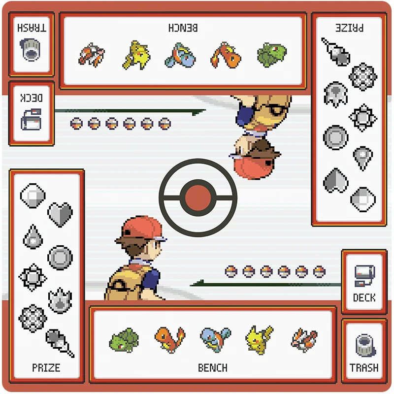 Bricolage Ptcg Pokemon Pixel Double face carte Pad Pikachu Charmander caoutchouc bataille Pad Anime Collection Action jouet figurines cadeaux