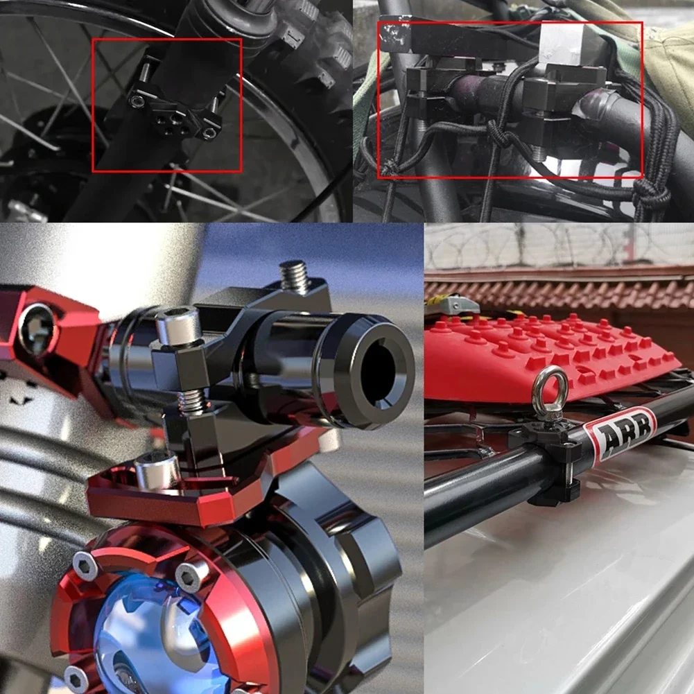 Universal 22-32mm Motorcycle Handlebar Bumper Mount Bracket Clamp For LED Spotlight Fog Turn Signal Lights Metal Accessories image 3