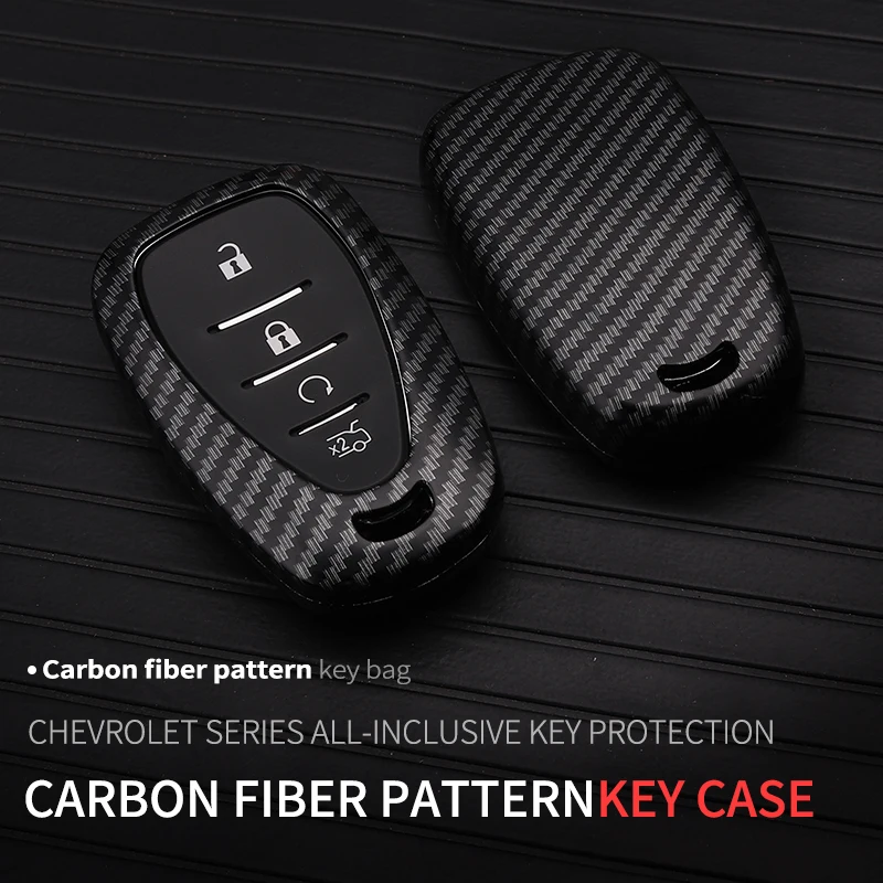 Fashion Carbon Fiber Car Remote Key Case Bag for For Chevrolet Equinox Malibu  Blazer XL Seeker Trax Cruze Camaro Key Housing