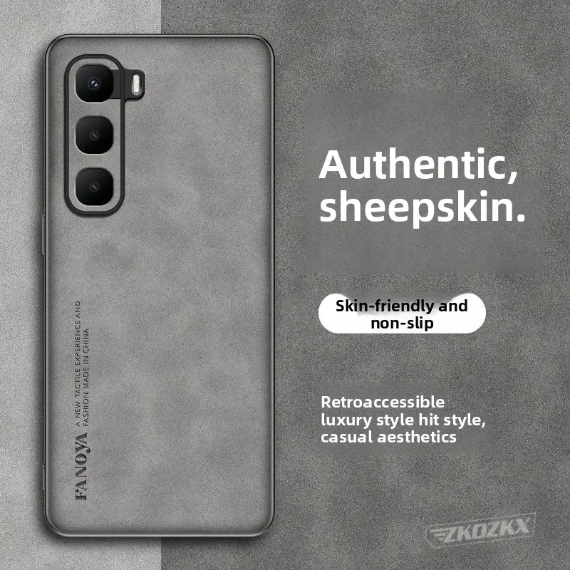 حافظة لهاتف انفينيكس هوت 60 برو بلس 60i على طراز الأعمال من الجلد الفاخر صديقة للبشرة ومضادة للسقوط لهاتف إنفينيكس هوت60 برو + فوندا