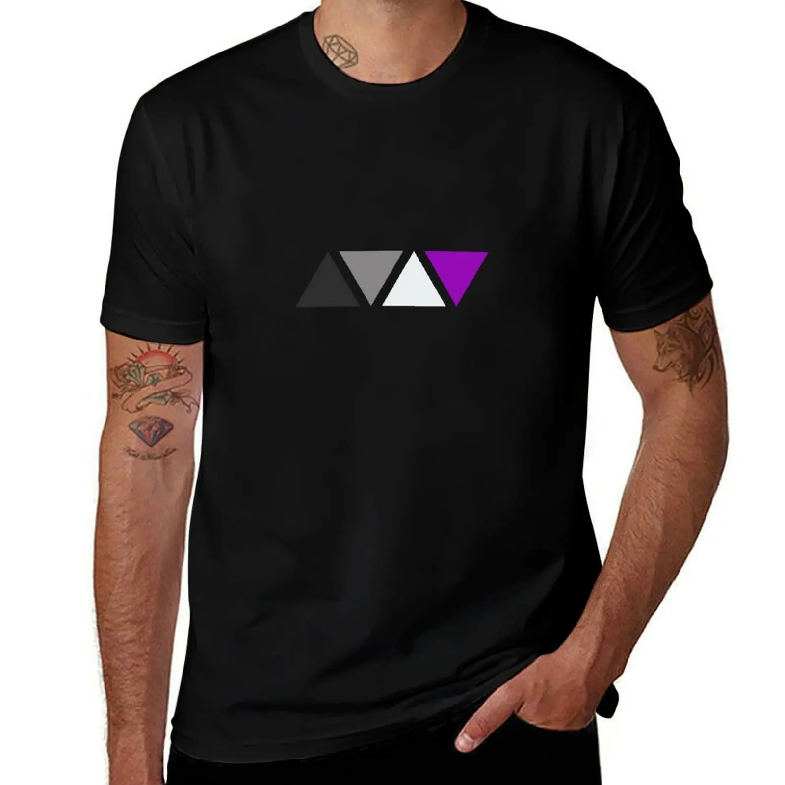 

for man T-Shirt t shirts graphic funny Triangles Asexual man Pride Pride shirts Flag. Subtle t Asexual funny