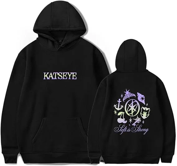 

Katseye Merch потертая толстовка с капюшоном, модные толстовки с капюшоном в стиле поп-музыки для мужчин и женщин, спортивный костюм, пуловер, пальто
