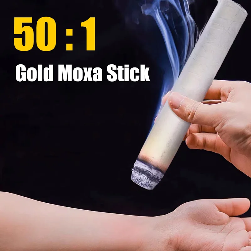 50:1 Pure Moxa Stick 10 Years Old Chinese Moxibustion Acupuncture Health Point Heating Therapy Wild Wormwood Moxa Rolls 18*200m