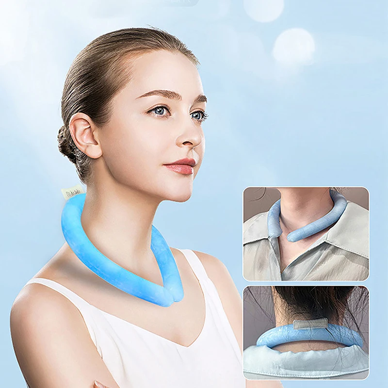 Summer Heatstroke Prevention Halter Cooler Icy Ring Wearable Neck Cooling Ice Bag Reusable Tube Collar Cycling Sport Neck Cooler