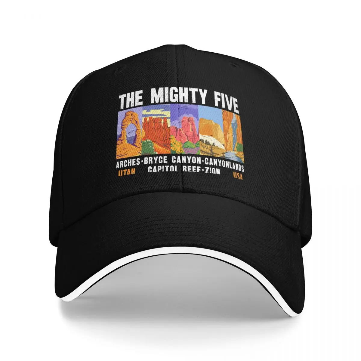 

Mighty Five Utah National Parks List Vintage Baseball Cap Hat men Golf Hat Man custom Hat Hats For Women Men's