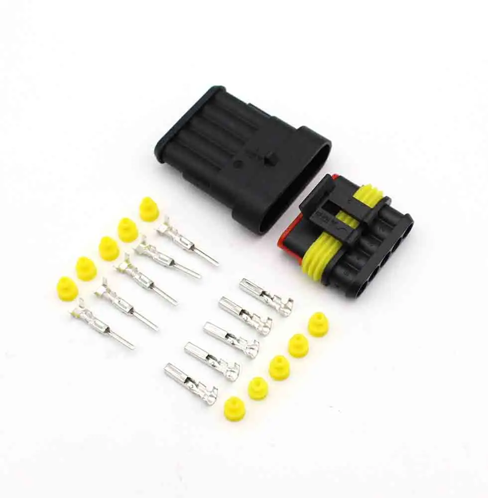 5 sets  5-pin waterproof wire connectors, plugs for automotive components, 1.5mm connectors, DJ7021-1.5 waterproof wire