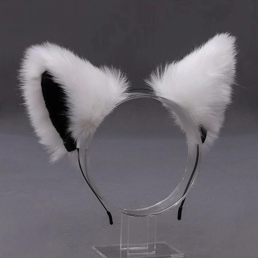 Fluffy Faux Fur Cat Fox Ears Lolita Animal Hair Hoops Cosplay Hairband Women Halloween Anime Headbands Headwear Hair Accessories