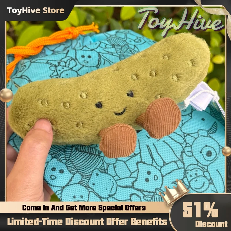 【AUF LAGER】Jellycat Weiche Plüsch eingelegte Gurke Kawaii Cartoon Puppen Kinderzimmer Dekoration Kissen Kissen Geschenke Plüschtier